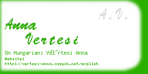 anna vertesi business card